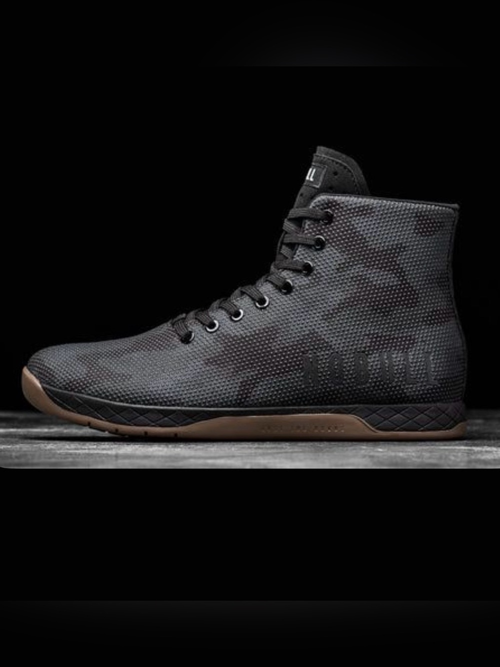 NOBULL Outwork High Top Trainer Sneakers Shoes Black Camo / Gum Mens Size 9